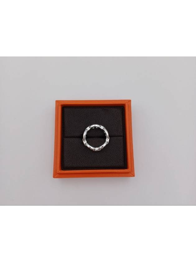 Small Chaine D'Ancre Enchainee Ring Silver - HERMES - BALAAN 7