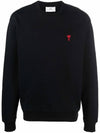 Small Heart Logo Sweatshirt Black - AMI - BALAAN 1