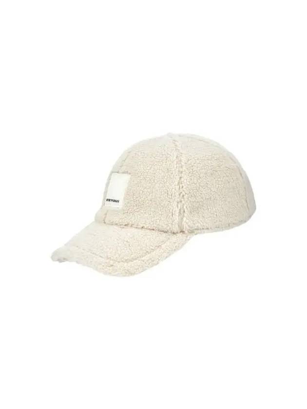 Men s Logo Patch Fleece Hat Cream 270285 - EMPORIO ARMANI - BALAAN 1