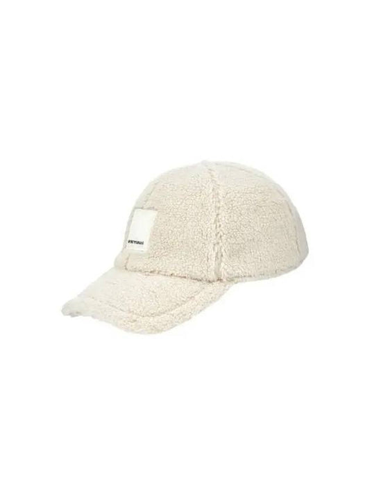 Men s Logo Patch Fleece Hat Cream 270285 - EMPORIO ARMANI - BALAAN 1