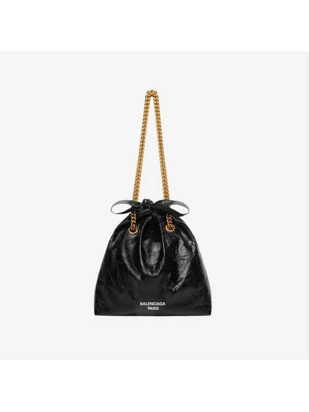 Crush Small Leather Shoulder Bag Black - BALENCIAGA - BALAAN 2