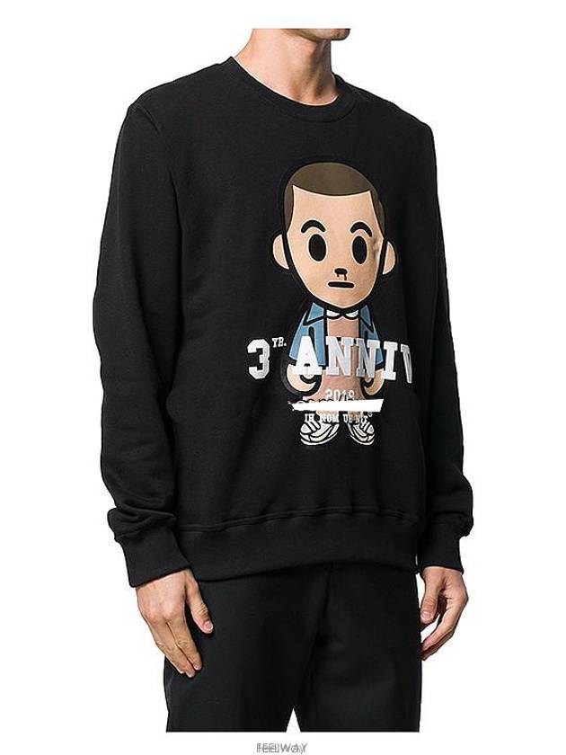 Big Eleven Print Crew Neck Sweatshirt Black - IH NOM UH NIT - BALAAN 3