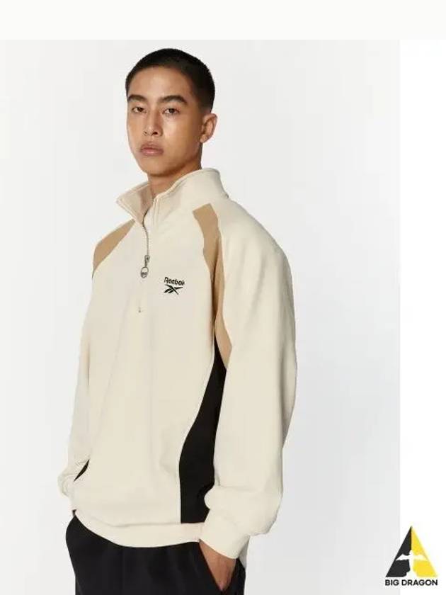 Half zip up warm sweatshirt beige - REEBOK - BALAAN 1