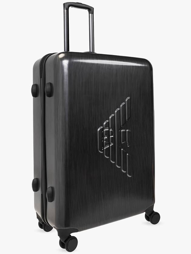 Emporio Armani Trolley Suitcase With Logo, Men's, Silver - EMPORIO ARMANI - BALAAN 4