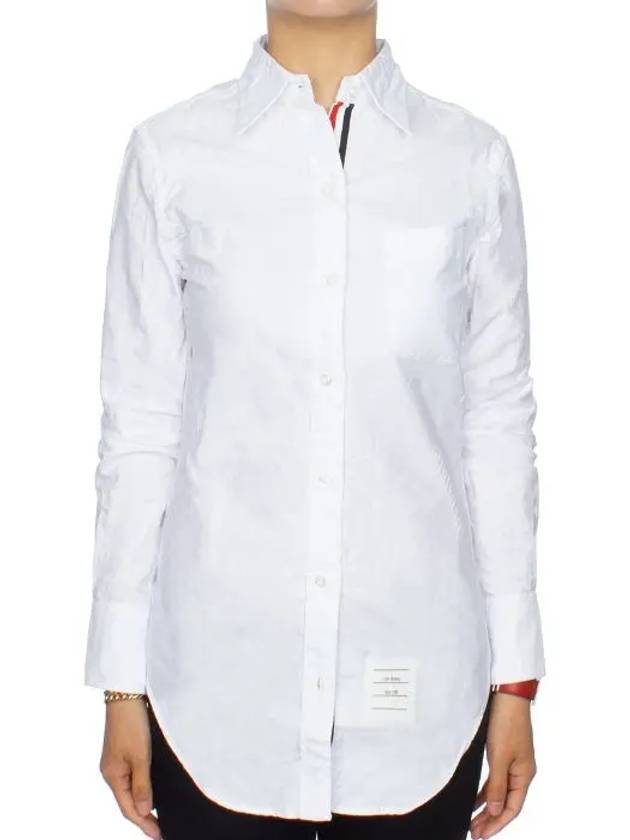 Button Down Cotton Oxford Long Sleeve Shirt White - THOM BROWNE - BALAAN 5