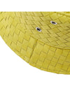 Intrecciato Leather Bucket Hat Yellow - BOTTEGA VENETA - BALAAN.