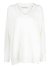 Big V-neck Acrylic Knit Top Funky White - OUR LEGACY - BALAAN 1