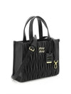 Matelasse Nappa Leather Tote Bag Black - MIU MIU - BALAAN 4