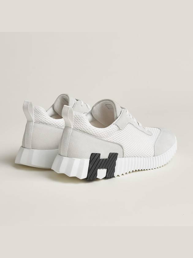 Graphic Mesh Suede Low Top Sneakers Blanc - HERMES - BALAAN 6