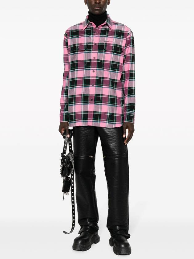 23 fw Multicolor Pink Cotton Virgin Wool Blend Check Shirt BM60Y414YY960 B0480739475 - GIVENCHY - BALAAN 3