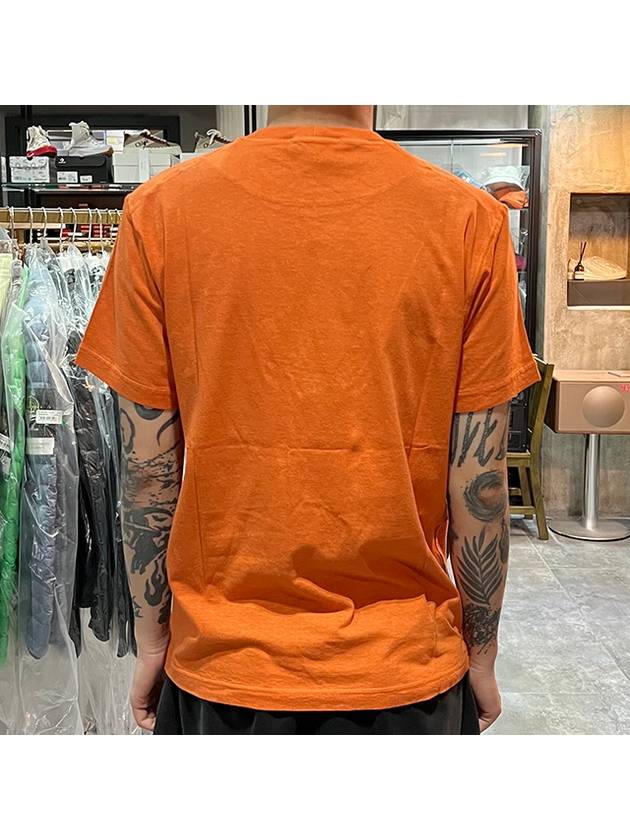 Pisato Effect Logo Patch Short Sleeve T-Shirt Orange - STONE ISLAND - BALAAN 6