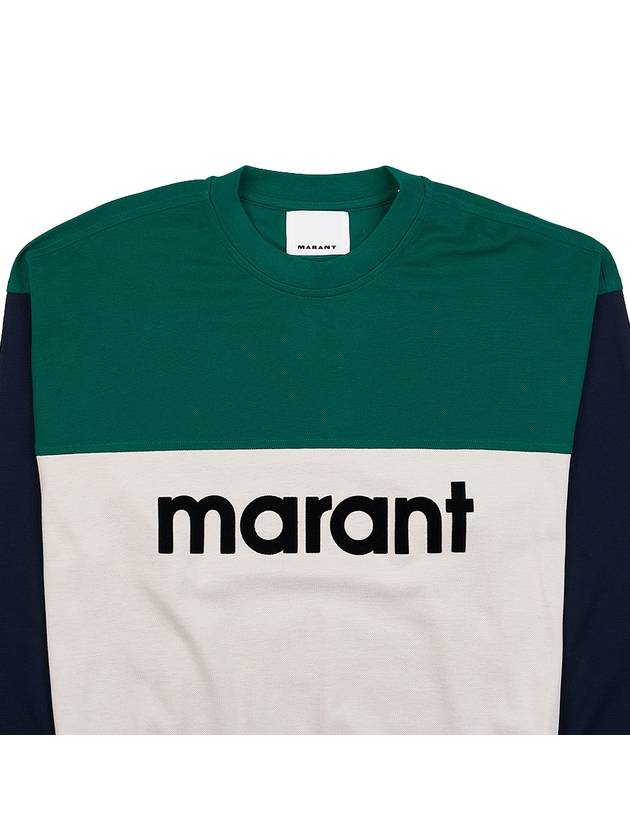 Afton Logo Cotton Sweatshirt Green - ISABEL MARANT - BALAAN 4