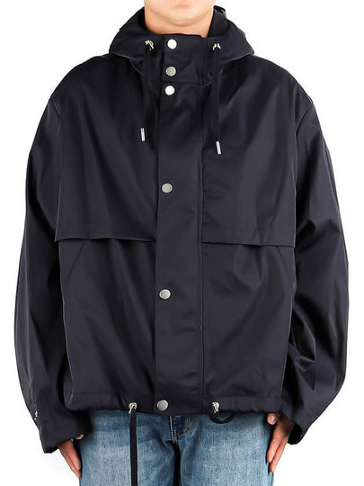 Hooded Lightweight Windbreaker Navy - AMI - BALAAN 2