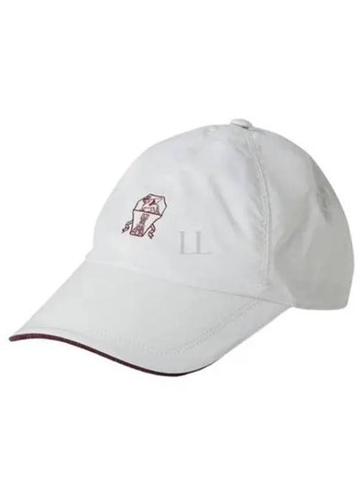 Embroidered Logo Curved Peak Ball Cap White - BRUNELLO CUCINELLI - BALAAN 2