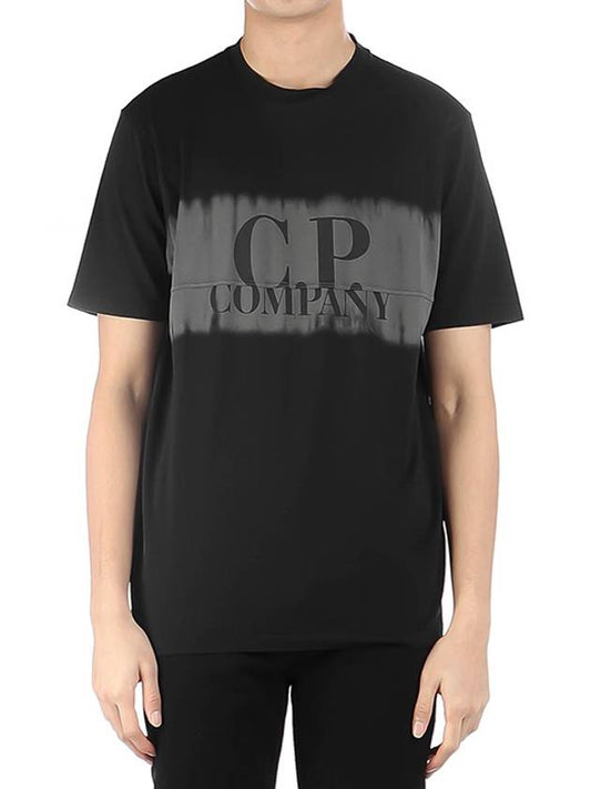 Logo Short Sleeve T-Shirt Black - CP COMPANY - BALAAN.