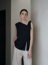 Black asymmetric blouse - YOUNESS - BALAAN 3