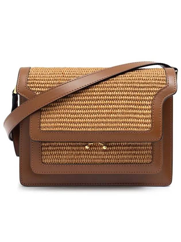 Raffia Tropicalia Medium Trunk Cross Bag Brown - MARNI - BALAAN.