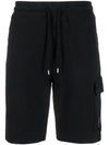 Light Fleece Utility Shorts Black - CP COMPANY - BALAAN 2