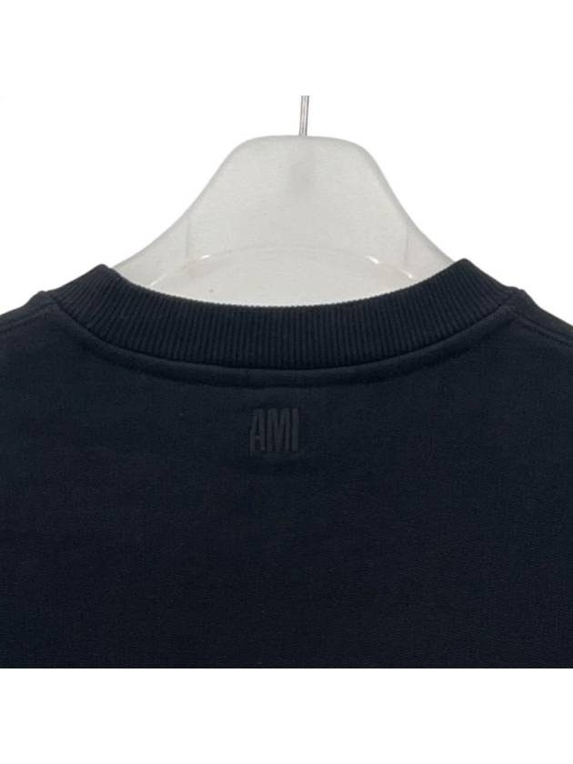 Tone On Tone Big Heart Logo Sweatshirt Black - AMI - BALAAN 5