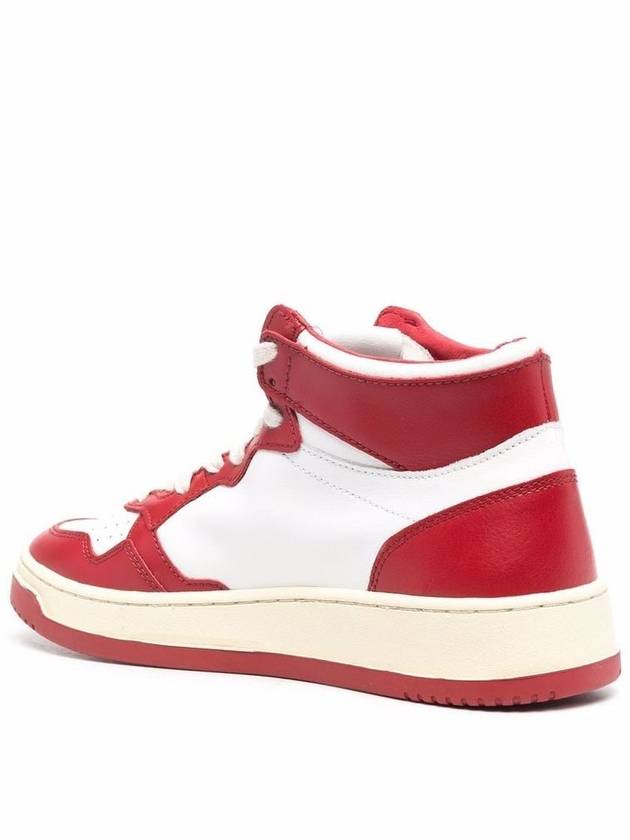 Medalist leather mid-top sneakers white red - AUTRY - BALAAN 3