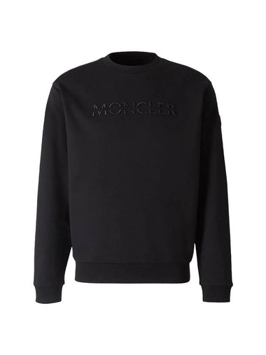 Tonal Logo Crew Neck Sweatshirt Black - MONCLER - BALAAN 1