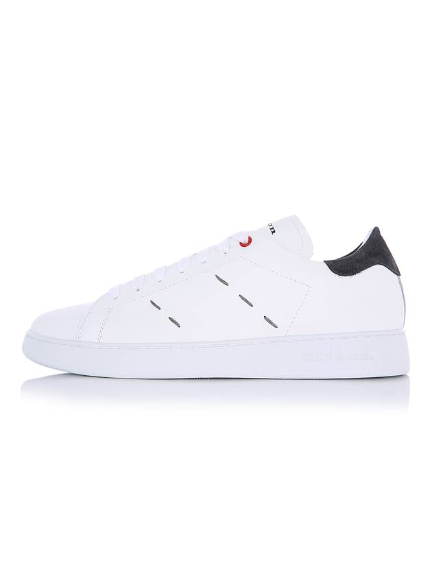 23ss USSN001 XB602002 BIANCO/ASPHALT stitch detail white & charcoal sneakers - KITON - BALAAN 3