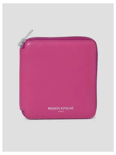 Unisex square zip up card wallet half fuchsia domestic product - MAISON KITSUNE - BALAAN 1