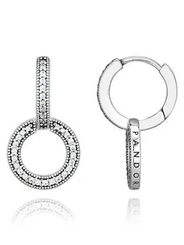 Sparkling double hoop silver earrings 270483 - PANDORA - BALAAN 1