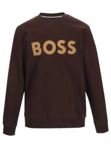 Boss flock print logo cotton sweatshirt - HUGO BOSS - BALAAN 1