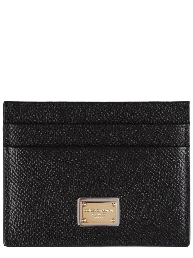 Logo Patch Calfskin Card Wallet Black - DOLCE&GABBANA - BALAAN 2