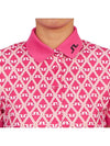 Tour Tech Geo Print Short Sleeve Polo Shirt Fuchsia Purple - J.LINDEBERG - BALAAN 6