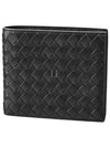 Intrecciato Calf Leather Half Wallet Black - BOTTEGA VENETA - BALAAN 2