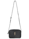 Lou Logo Quilting Cross Bag Black - SAINT LAURENT - BALAAN 4