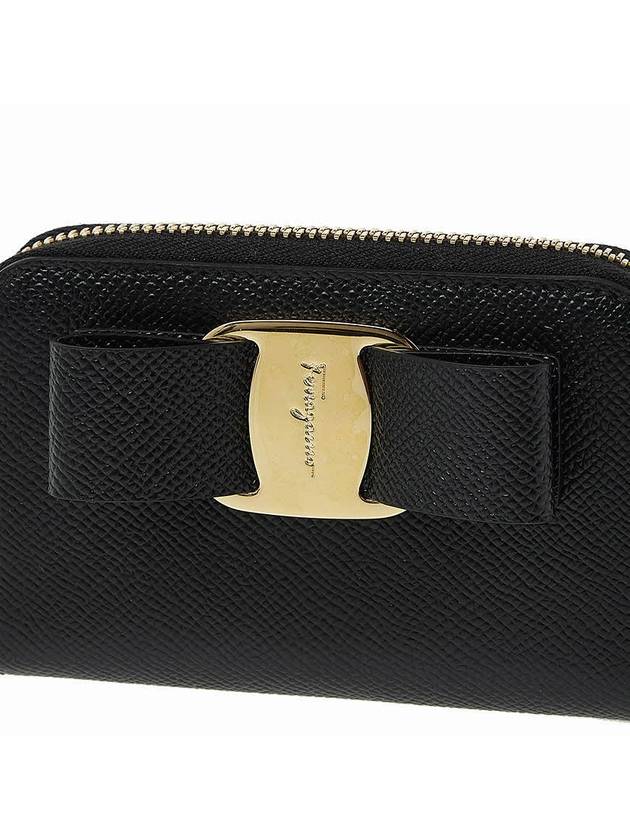 Vara Bow Zipper Card Wallet Black - SALVATORE FERRAGAMO - BALAAN 7