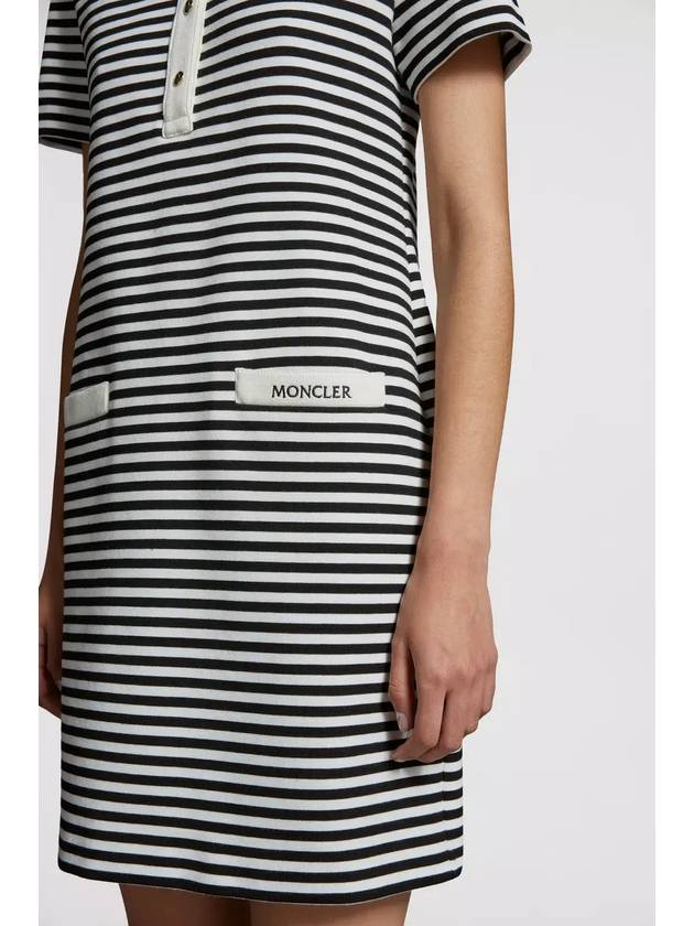 Striped polo short dress black white - MONCLER - BALAAN 6