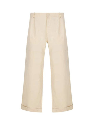 Palazzo Patch Straight Pants Ivory - ETRO - BALAAN 1