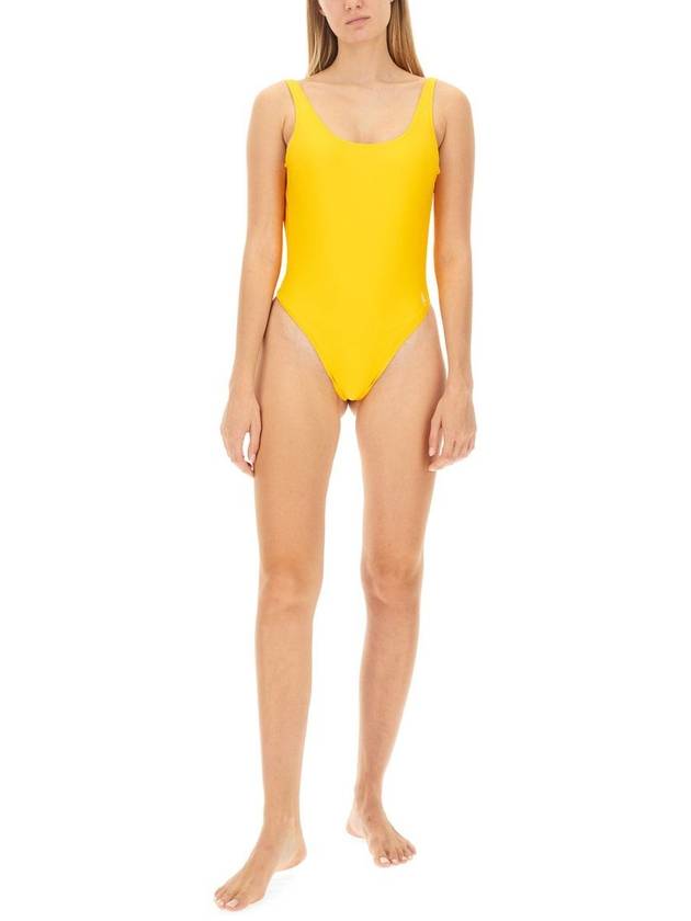 Carla Scoop Neck One-Piece Swimsuit Yellow - SPORTY & RICH - BALAAN 3