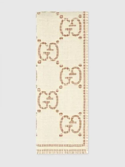 Houndstooth GG Jacquard Wool Muffler Ivory - GUCCI - BALAAN 2