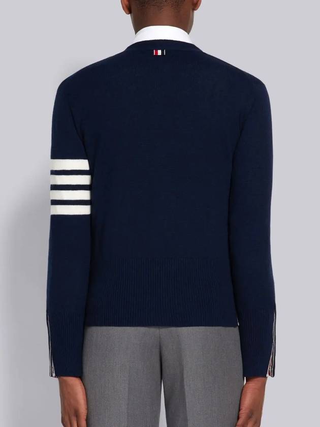 Men's Diagonal Classic Cashmere Cardigan Navy - THOM BROWNE - BALAAN 5