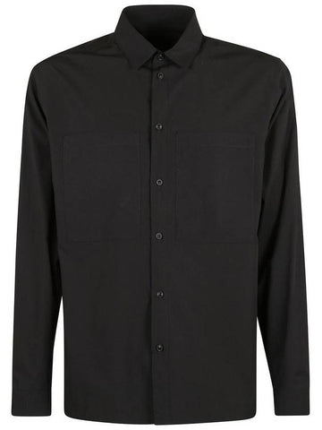 Cotton Poplin Long Sleeve Shirt Black - MONCLER - BALAAN 1