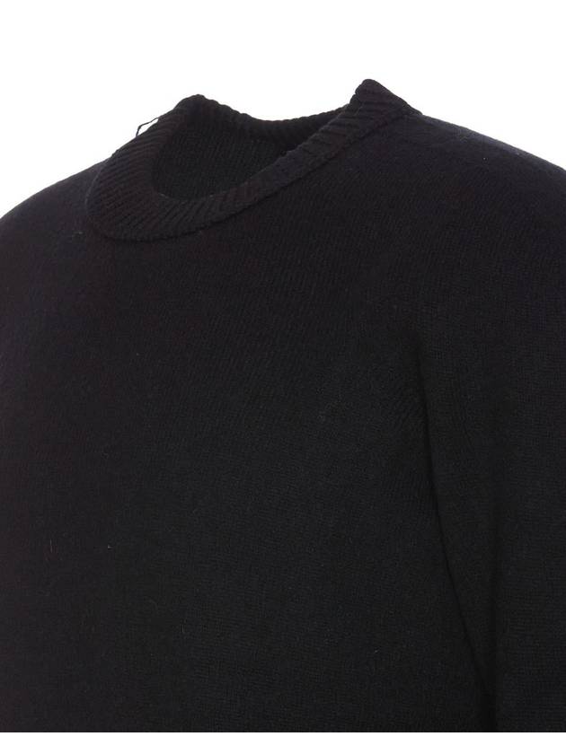 Logo Patch Crew Neck Knit Top Black - TEN C - BALAAN 4