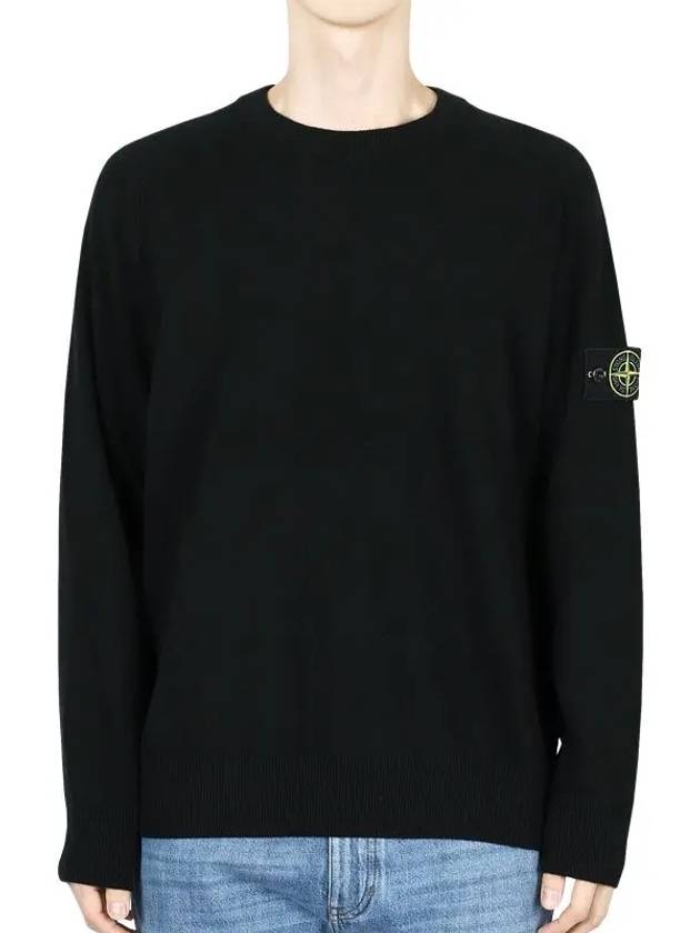 Pullover Wool Knit Top Black - STONE ISLAND - BALAAN 3