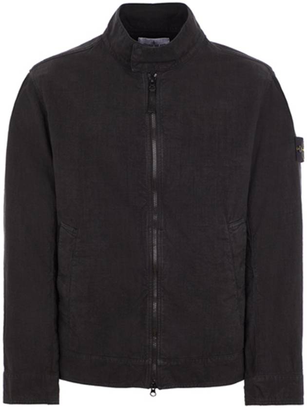 Tela Mock Neck Zip-up Jacket Black - STONE ISLAND - BALAAN 2