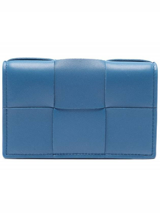 Intrecciato Flap Card Wallet Blue - BOTTEGA VENETA - BALAAN 1