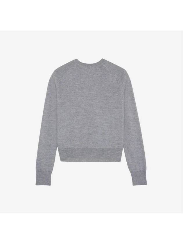 Baby Fox Patch Regular Cardigan Grey Melange - MAISON KITSUNE - BALAAN 3