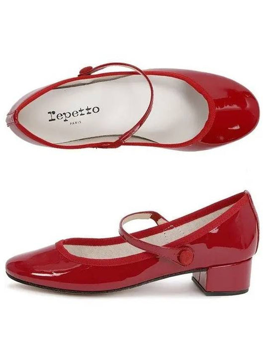 Women's Rose Mary Jane Middle Pumps Red - REPETTO - BALAAN 2