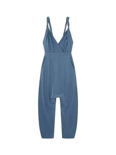 Women s Overlap V neck Silk Jumpsuit Indigo - GIORGIO ARMANI - BALAAN 1