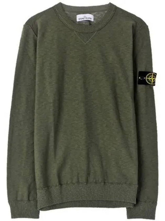 Wappen Patch Crew Neck Cotton Knit Top Khaki - STONE ISLAND - BALAAN 2