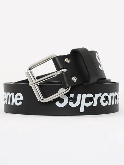 SS23A106 BLACK Strap Leather Belt - SUPREME - BALAAN 2