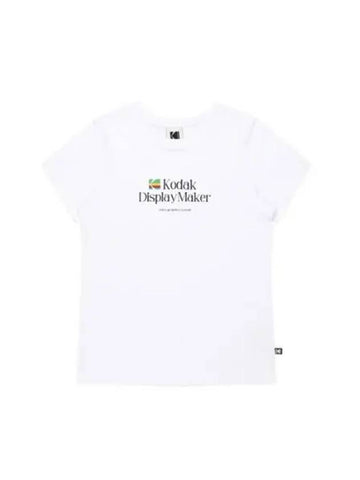 KODAK Apparel digital rainbow wording logo short sleeve t shirt women white - KODO - BALAAN 1